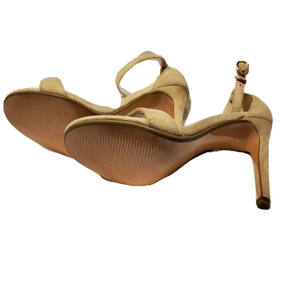 Didiful Heels Womens Ivory Size 6 Suede Buckle 4" Strappy Open Toe Party Shoes - Picture 5 of 5